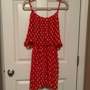Forever 21 Red and White Patterned Dress